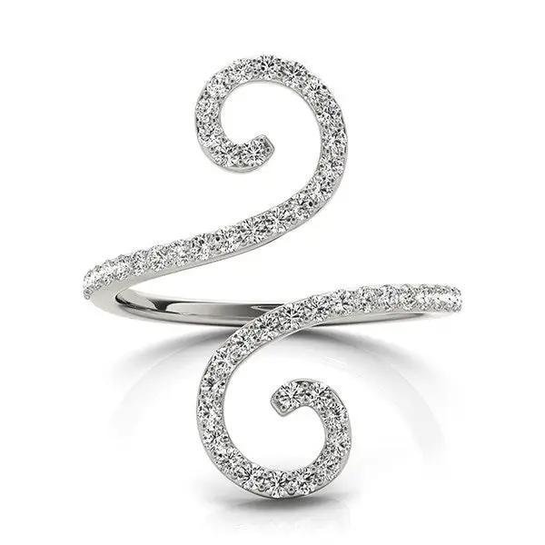 14k white gold diamond open flourish ring with pave spirals, 1/2 cttw, Bids.com on Tampa Home & Garden Store