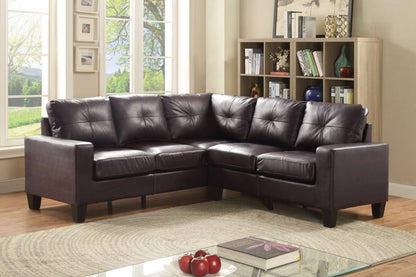 Newbury Sectional Sofa in dark brown leather with pocket coil cushions by HouseOfZazla on Tampa Home & Garden Store