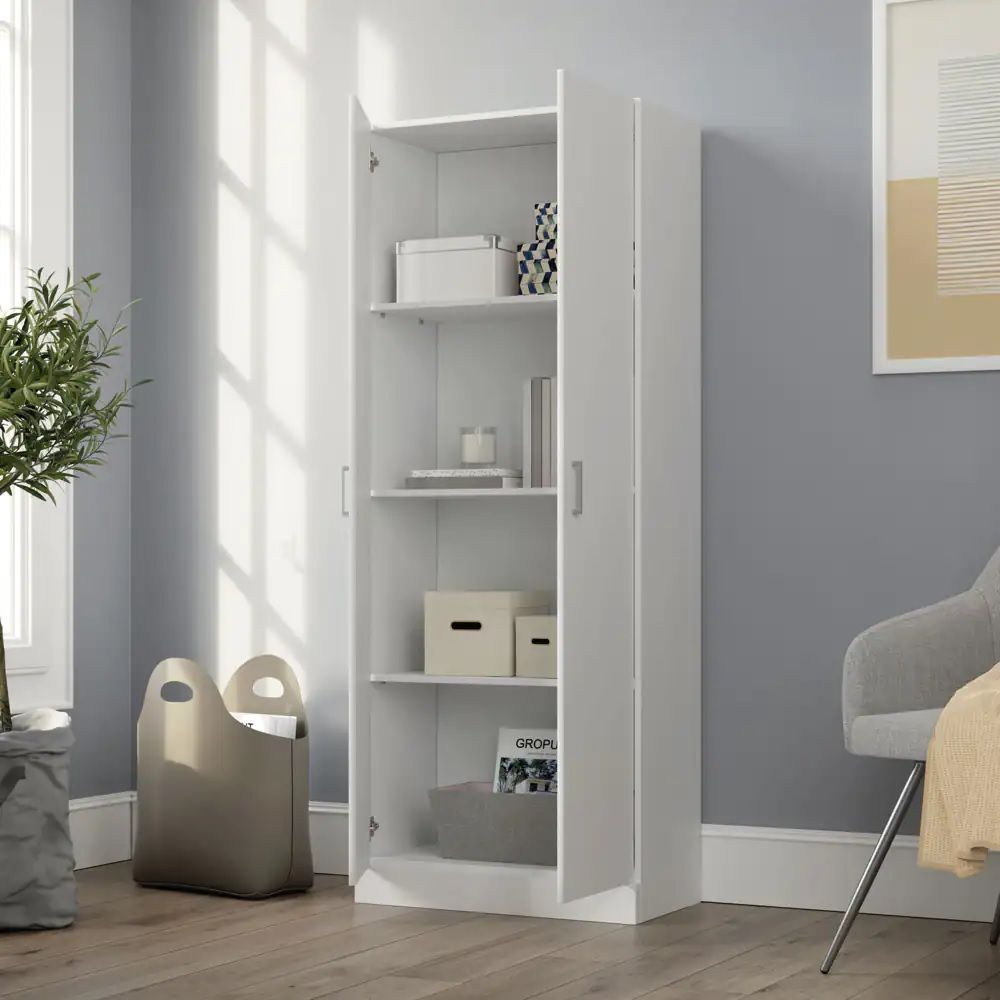 White double-door storage cabinet 60 inches tall with slim modern design by HouseOfZazla on Tampa Home & Garden Store