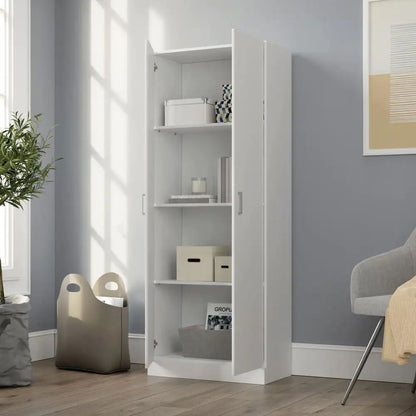 White double-door storage cabinet 60 inches tall with slim modern design by HouseOfZazla on Tampa Home & Garden Store