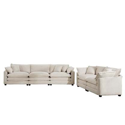 Elegant Sectional Sofa Set with Deep Seats