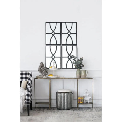Rectangular wall mirrors by Unique Piece Furniture with antique black grid frames, set of 2 on Tampa Home & Garden Store