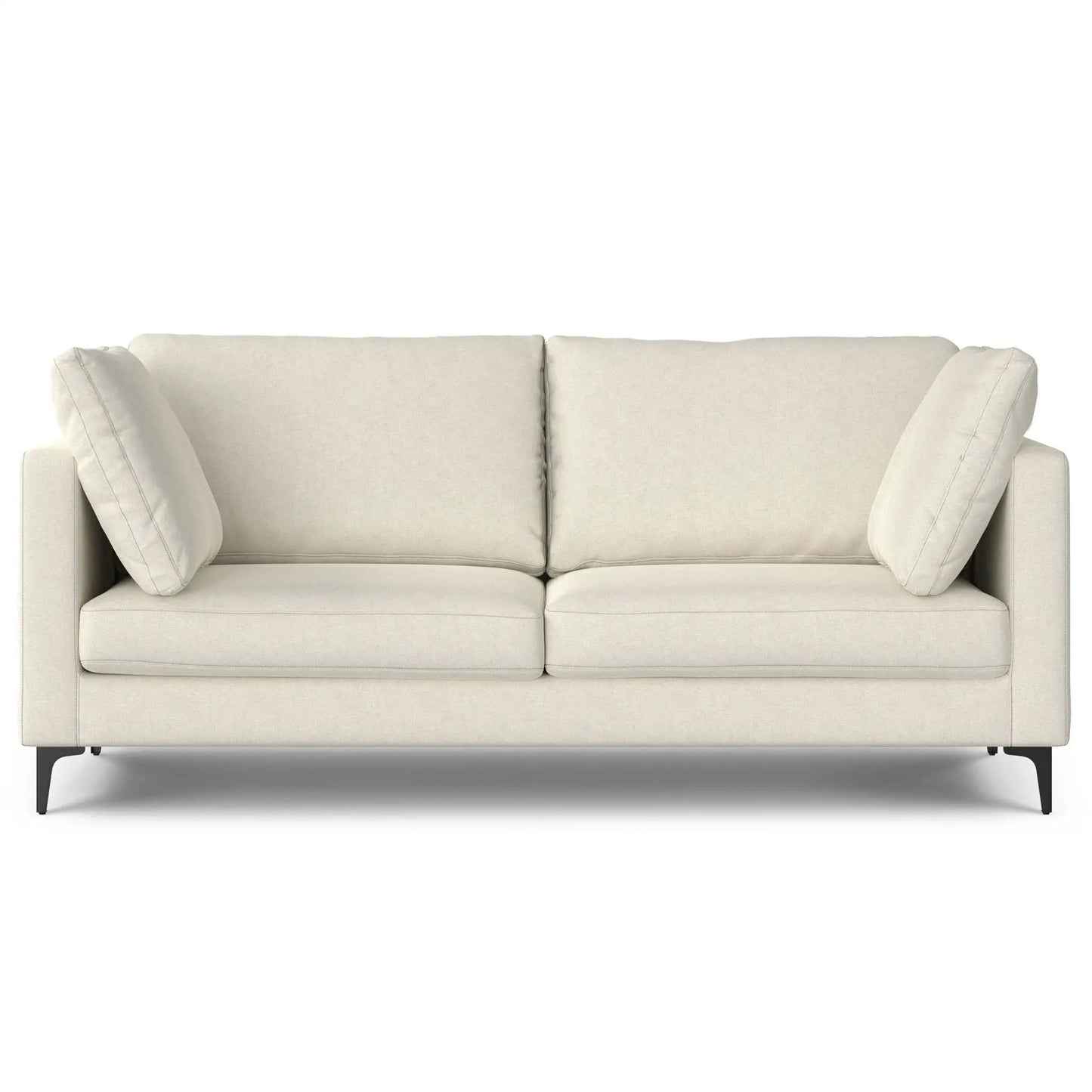 Ava Mid Century Sofa upholstered beige fabric, 2-seat stationary, Unique Piece Furniture on Tampa Home & Garden Store