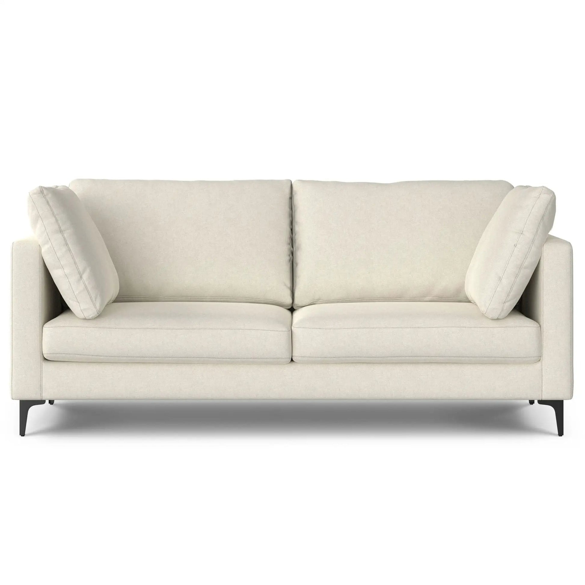Ava Mid Century Sofa upholstered beige fabric, 2-seat stationary, Unique Piece Furniture on Tampa Home & Garden Store