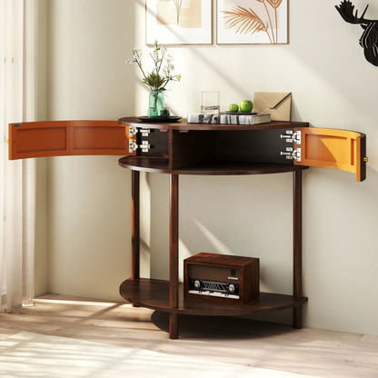 Demi Lune Console Table with 2 Storage Drawers