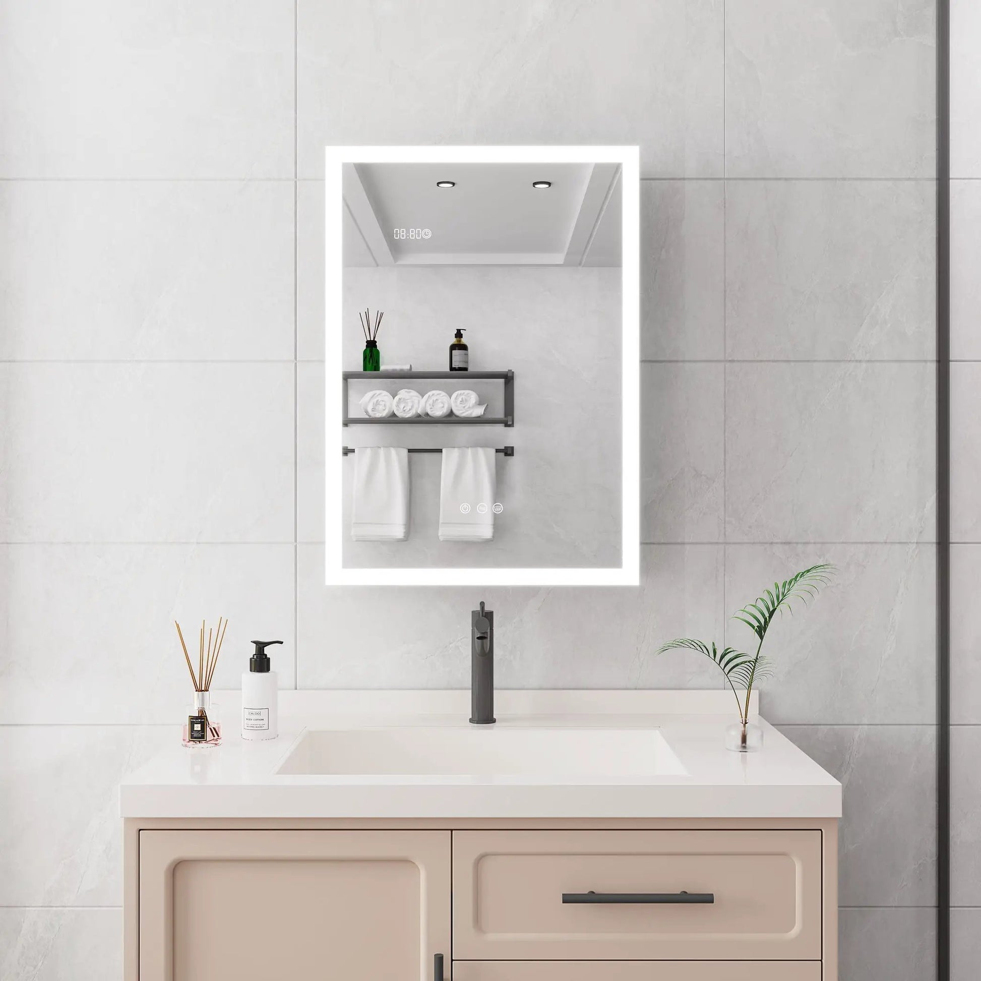 LED bathroom medicine cabinet by Unique Piece Furniture with white frame and defogger on Tampa Home & Garden Store