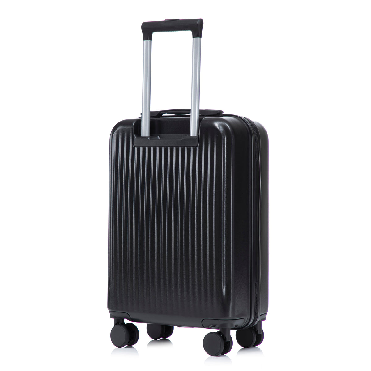 HouseOfZazla ABS spinner luggage set black grooved shell with extended handle on Tampa Home & Garden Store