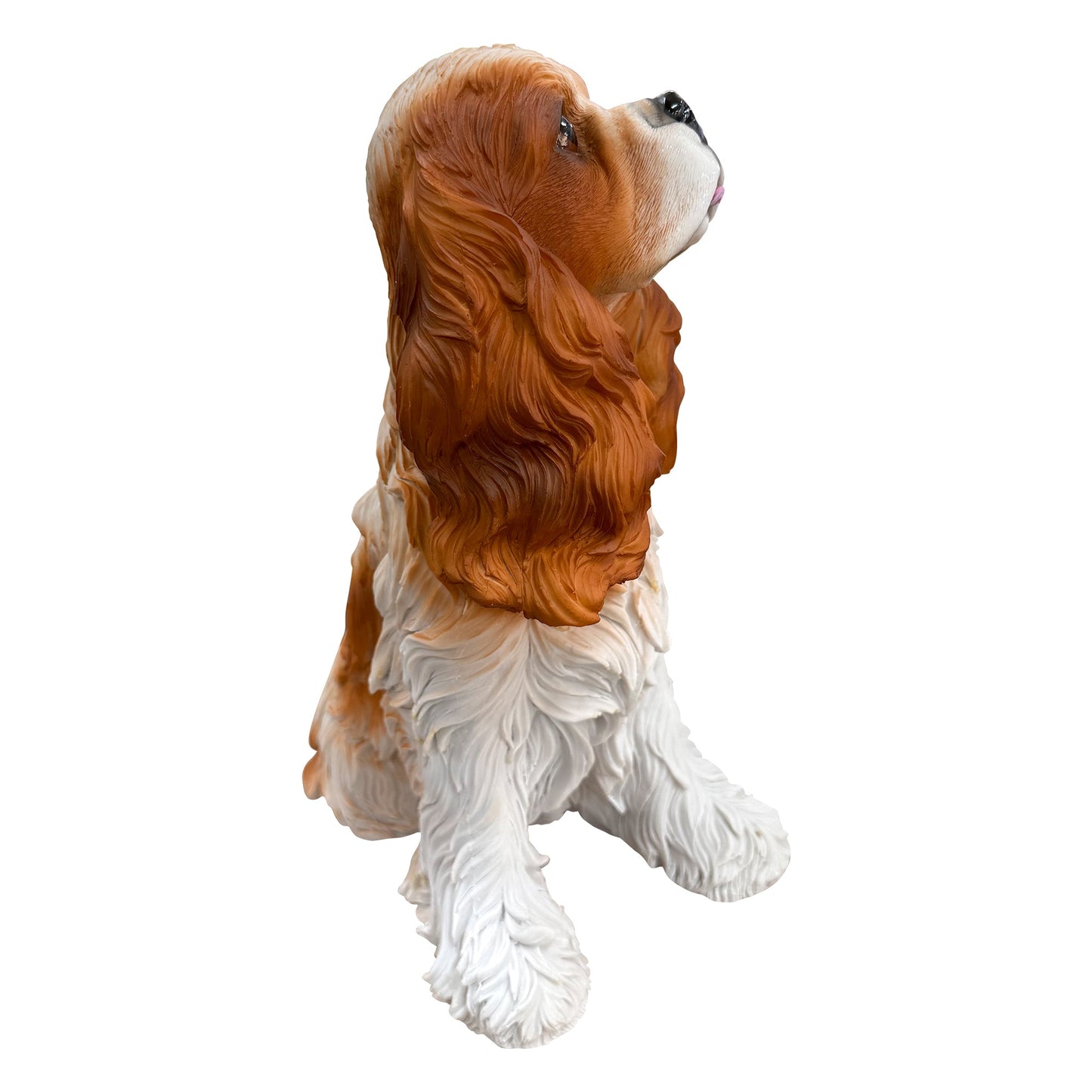 Charlie the Beagle garden statue in brown and white resin with detailed fur texture on Tampa Home & Garden Store