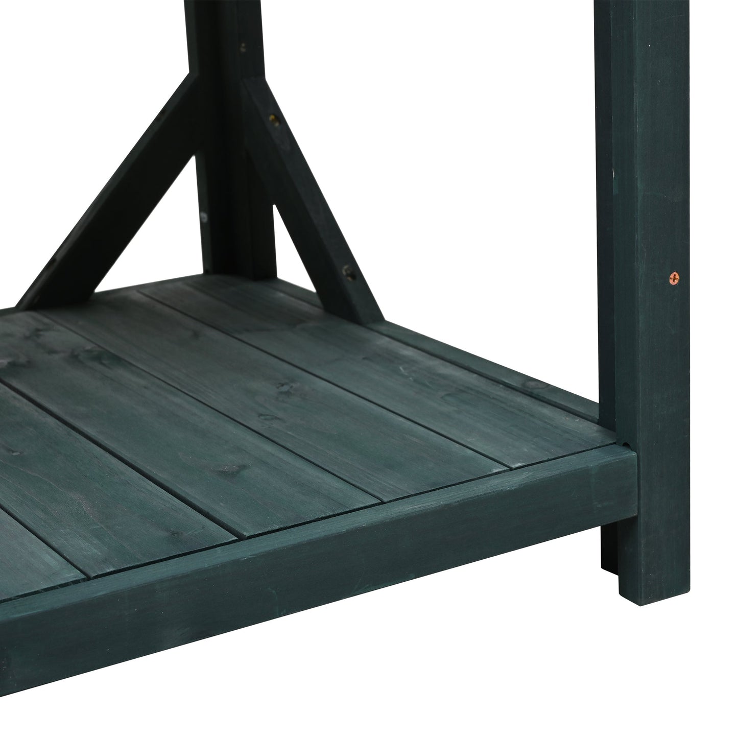 TOPMAX 65in wooden farmhouse outdoor potting bench table in dark teal HouseOfZazla on Tampa Home & Garden Store