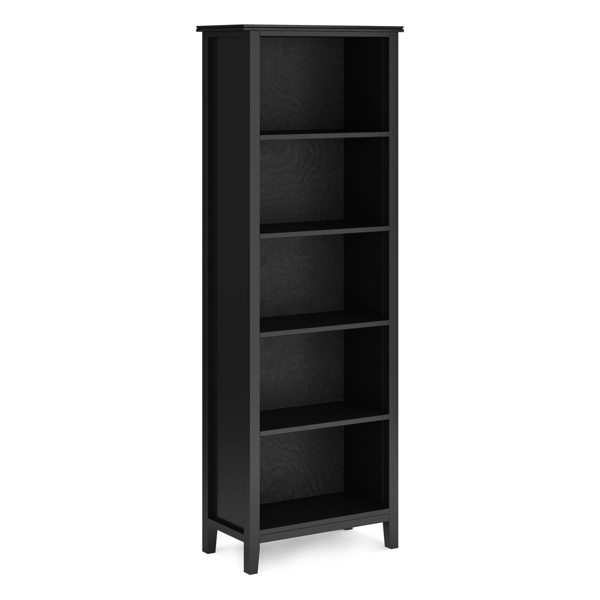Handcrafted solid wood bookcase with five shelves in black by HouseOfZazla standard bookcase on Tampa Home & Garden Store