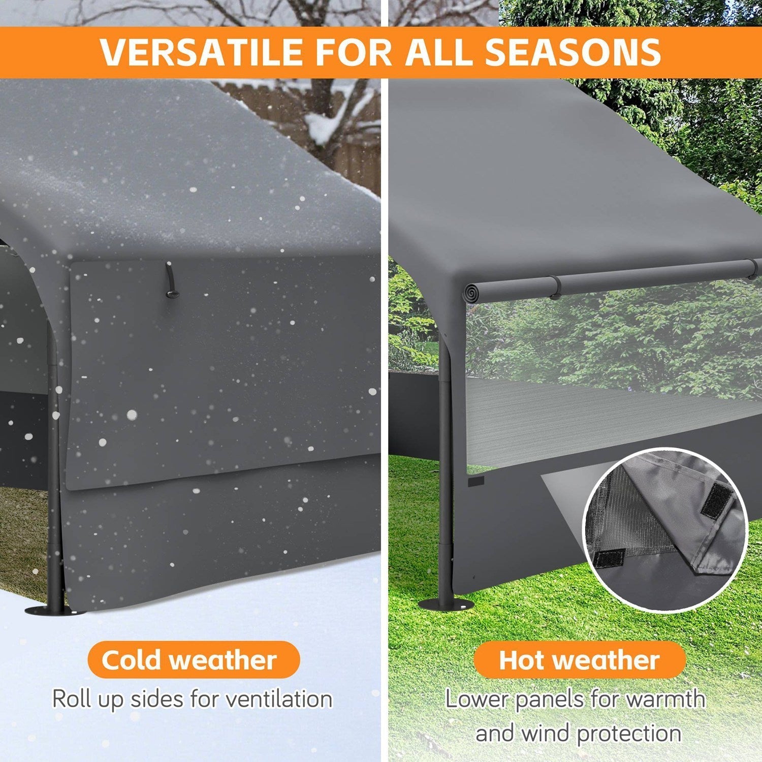 Extra Large Outdoor Dog House Tent 4x4x3 ft GemGear pet shelter with mesh windows on Tampa Home & Garden Store