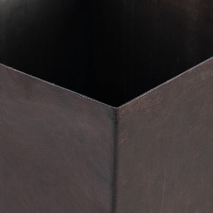 Planter box interior in dark brown wood with visible grain and angled corners on Tampa Home & Garden Store