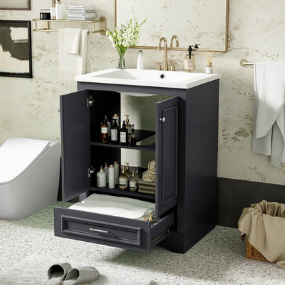 Bathroom Vanity With Ceramic Sink and Cabinet