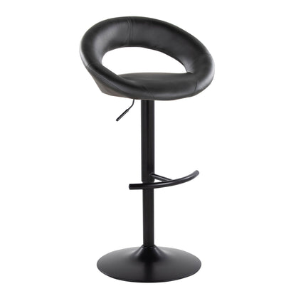 Contemporary black adjustable barstool with swivel and rounded T footrest on Tampa Home & Garden Store