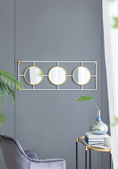 Three Mirror Wall Decor in Rectangular Frame