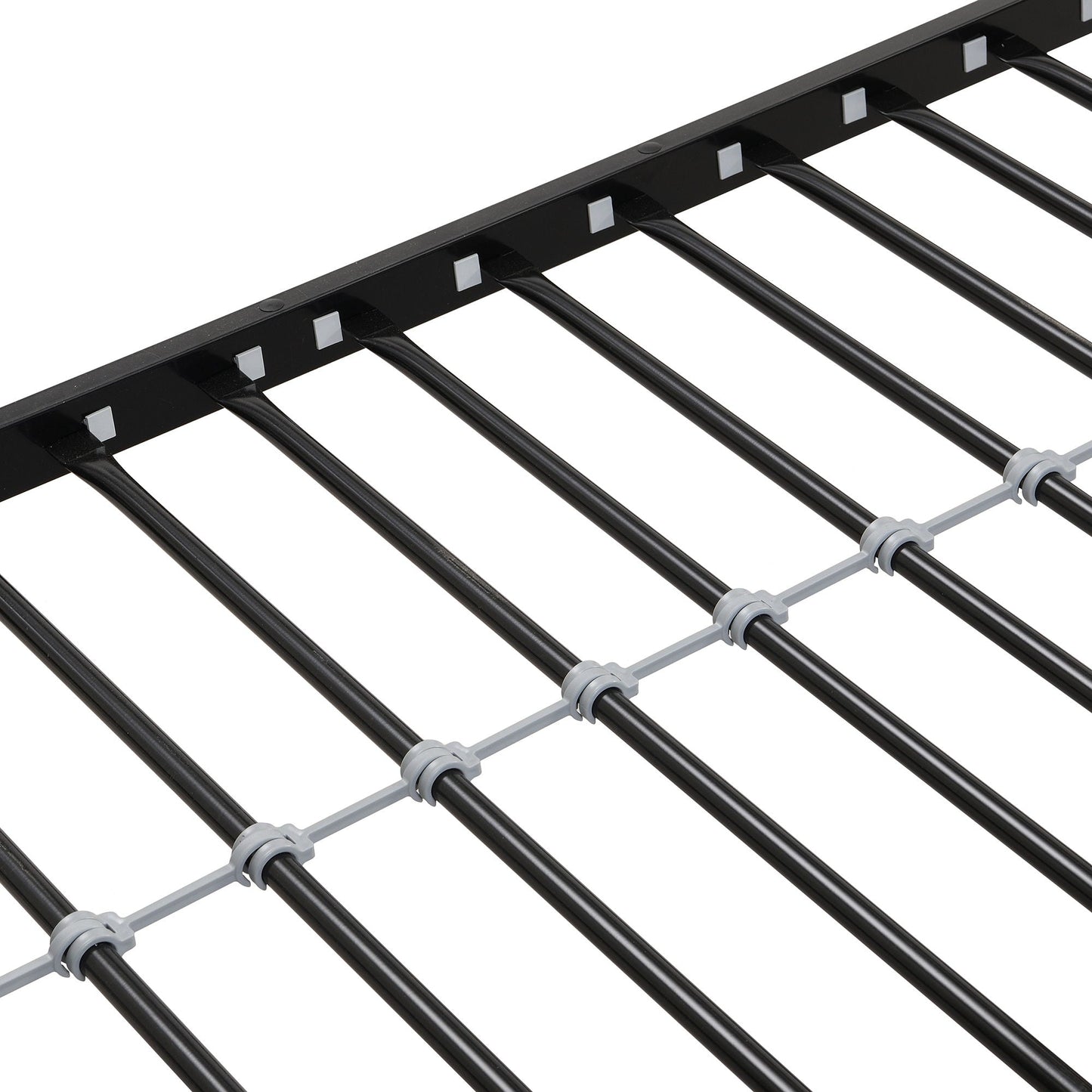 Modern metal bunk bed frame in black with gray connector caps by HouseOfZazla on Tampa Home & Garden Store