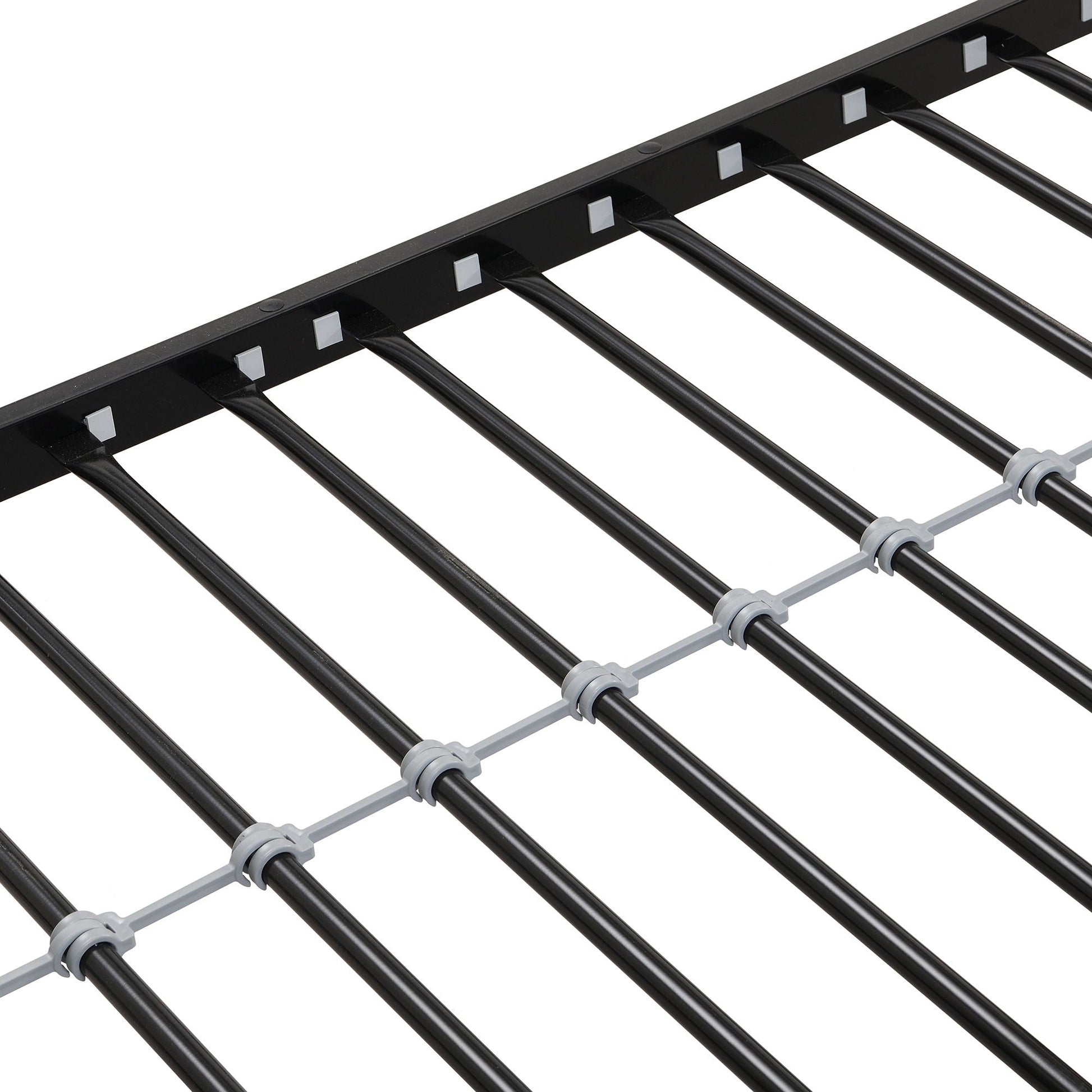 Modern metal bunk bed frame in black with gray connector caps by HouseOfZazla on Tampa Home & Garden Store