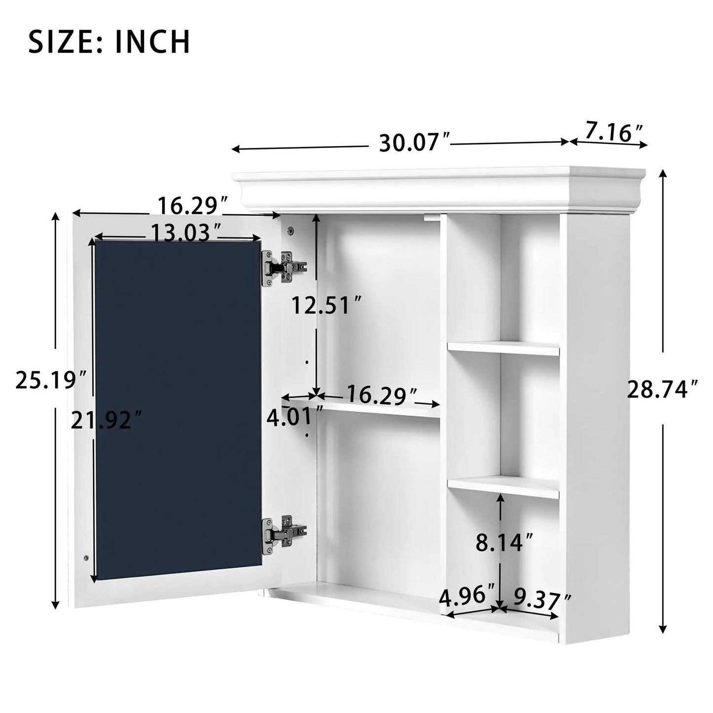 Wall Mounted Medicine Cabinet with Mirror