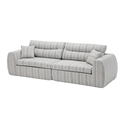 3 Seater Couch with striped grey fabric and cushions by Unique Piece Furniture on Tampa Home & Garden Store