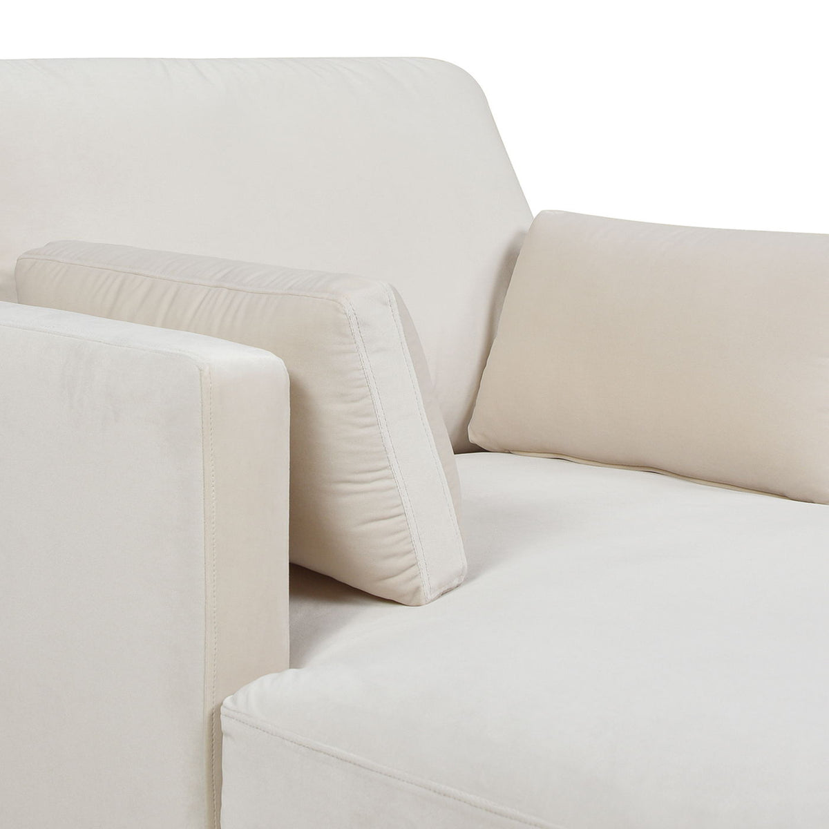 Modern Farmhouse Chaise Lounge Chair with removable cushions in beige fabric by HouseOfZazla on Tampa Home & Garden Store