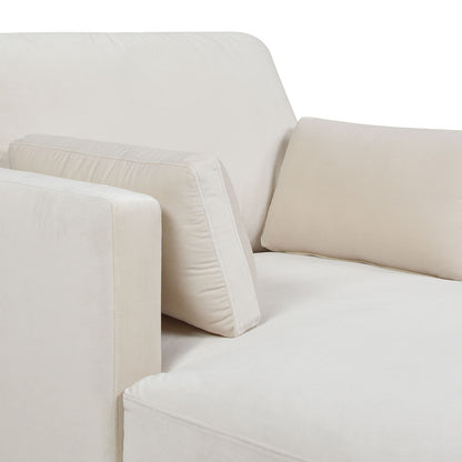 Modern Farmhouse Chaise Lounge Chair with removable cushions in beige fabric by HouseOfZazla on Tampa Home & Garden Store