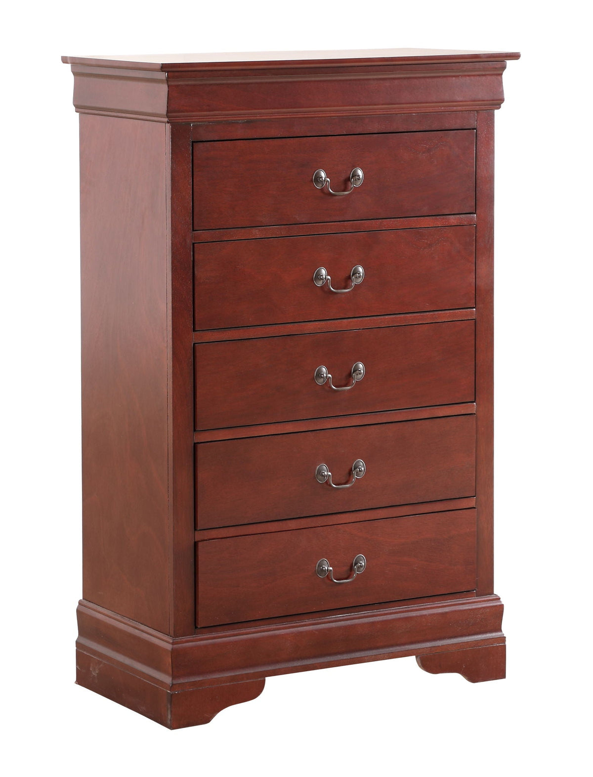 Accent chest by HouseOfZazla in dark red finish with English dovetail drawers on Tampa Home & Garden Store