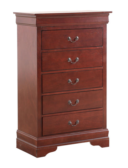 Accent chest by HouseOfZazla in dark red finish with English dovetail drawers on Tampa Home & Garden Store