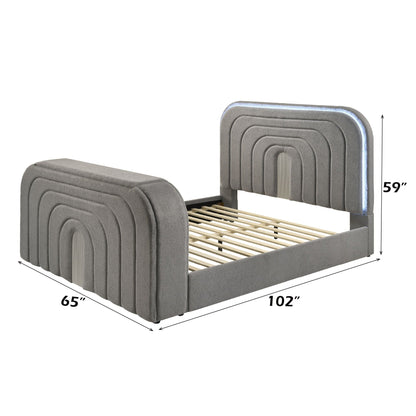 Smart Bed with LED Fireplace and Bluetooth