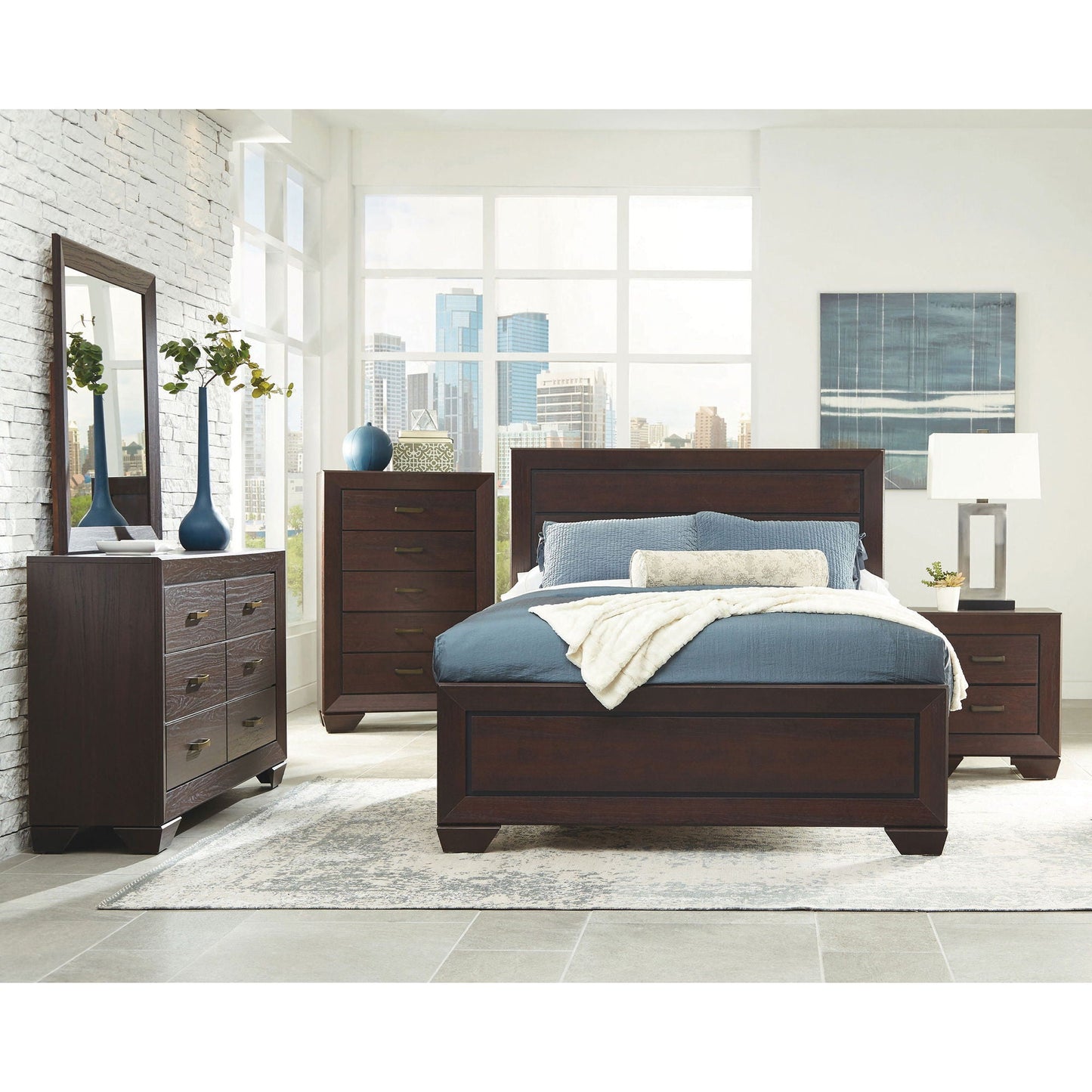 Modern Wood Panel Bed and a Sleek Headboard