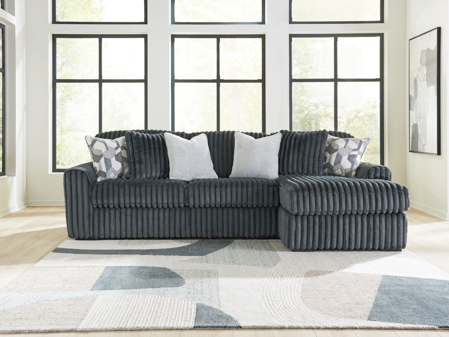 Midnight Madness Sectional and Jumbo Corduroy