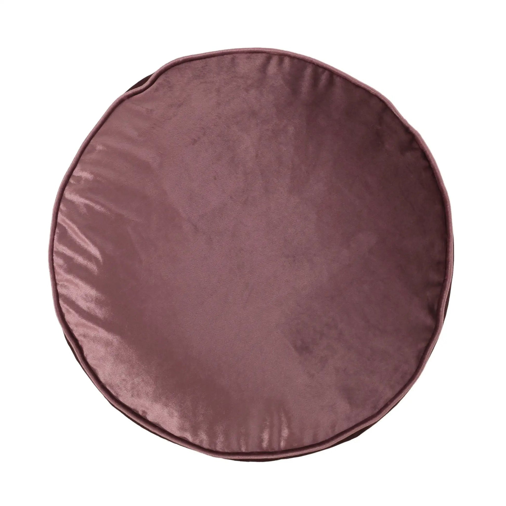 Shimon cylinder pouf ottoman in dusty mauve velvet, Unique Piece Furniture accent pouf on Tampa Home & Garden Store