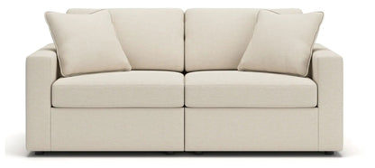 Modmax Oyster stationary sectional sofa in beige linen with two back cushions on Tampa Home & Garden Store