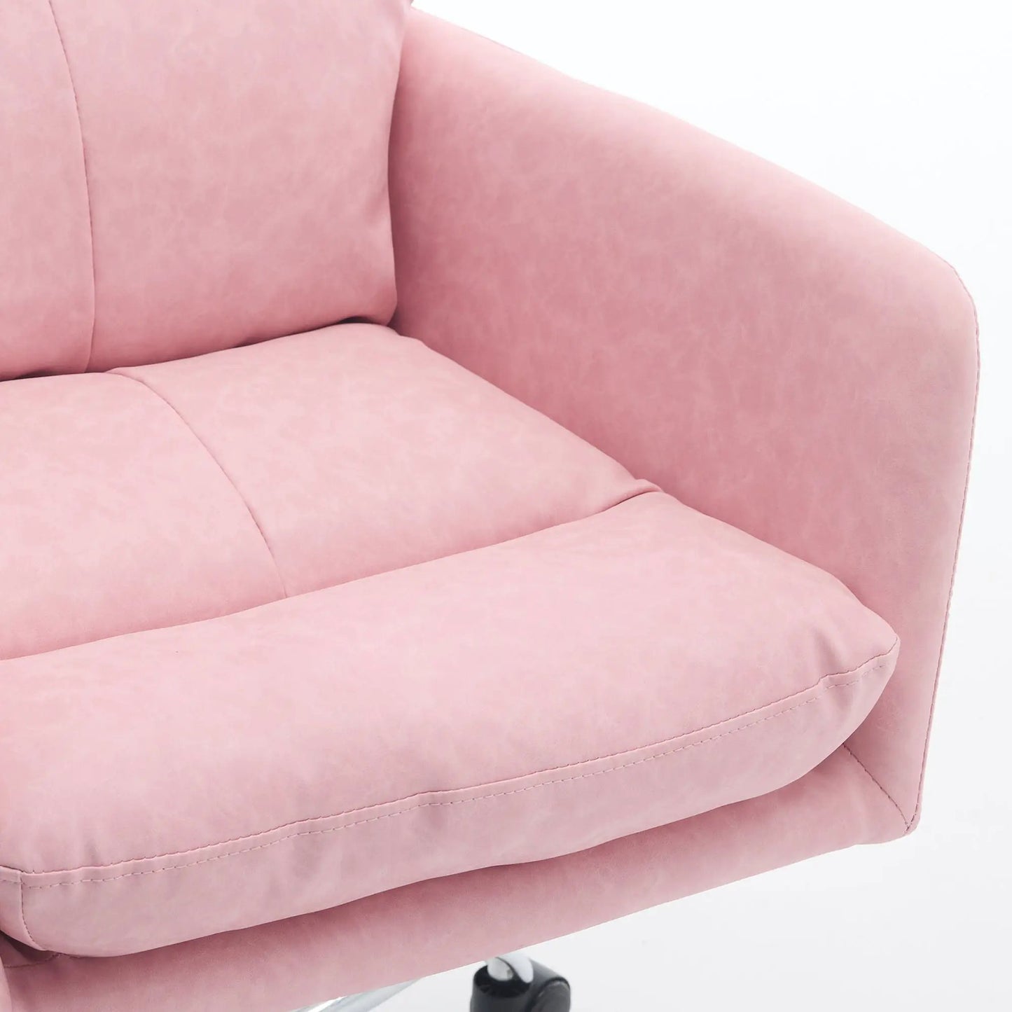Pink fabric office chair with adjustable height and metal swivel base on Tampa Home & Garden Store