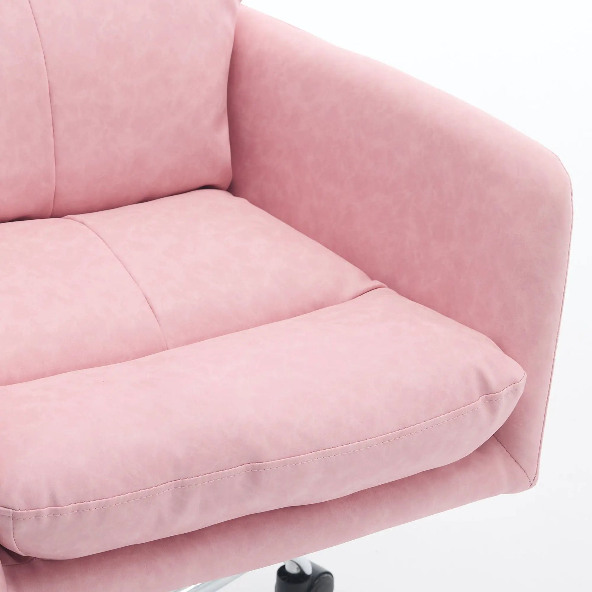 Pink fabric office chair with adjustable height and metal swivel base on Tampa Home & Garden Store