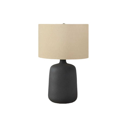 Table lamp Contemporary black base with beige fabric shade on Tampa Home & Garden Store