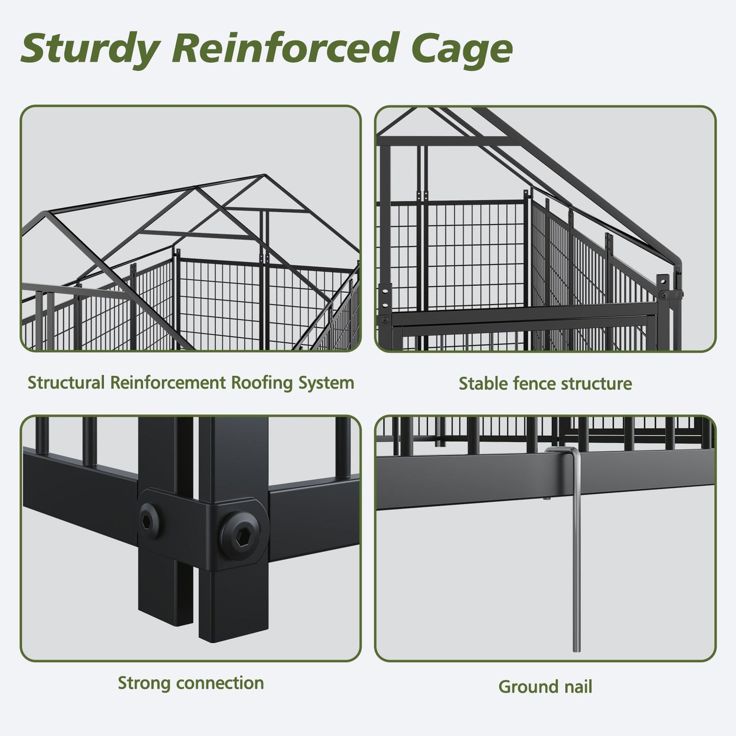 Large Outdoor Dog Kennel for Backyard and Patio