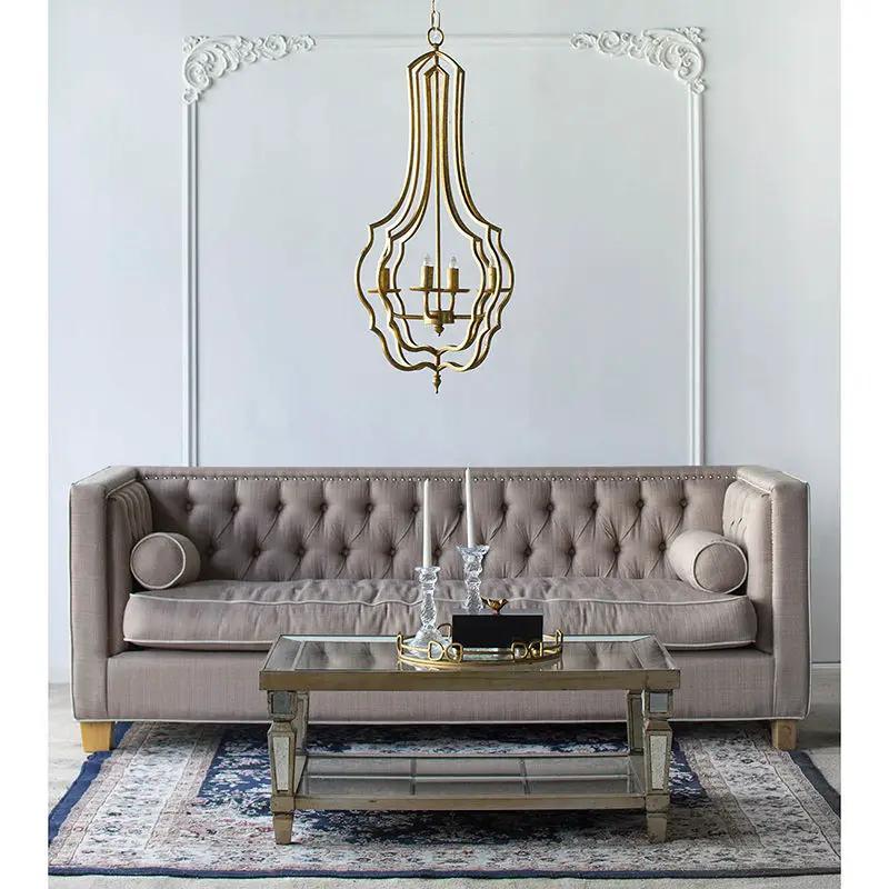4 Light Chandelier Gold hanging fixture with adjustable chain by Unique Piece Furniture on Tampa Home & Garden Store