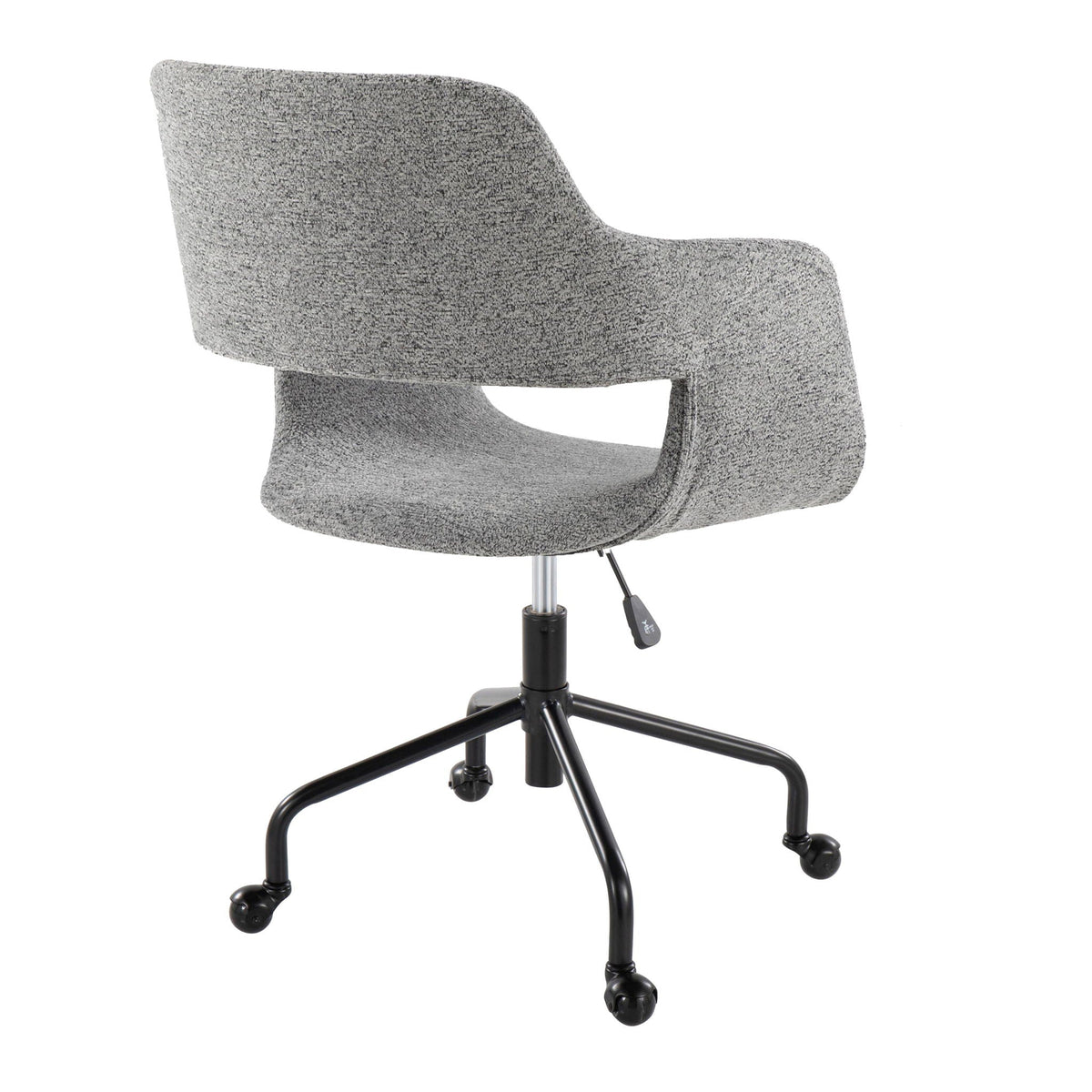 Contemporary adjustable office chair with cushioned gray fabric seat and back on Tampa Home & Garden Store