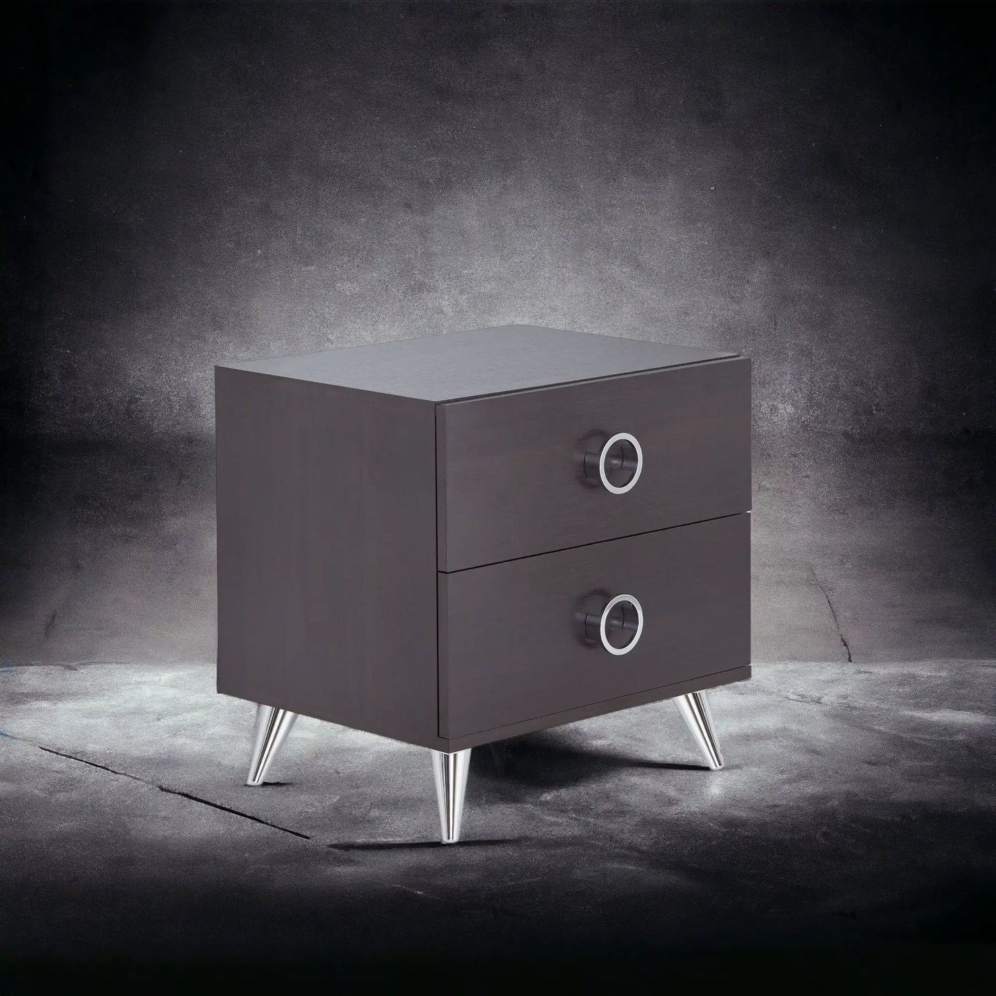 Elms Accent Table Espresso with Storage Drawers