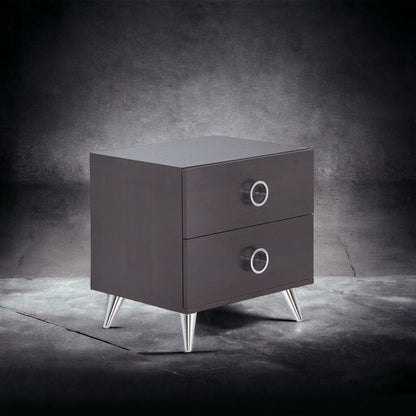 Elms Accent Table Espresso with Storage Drawers
