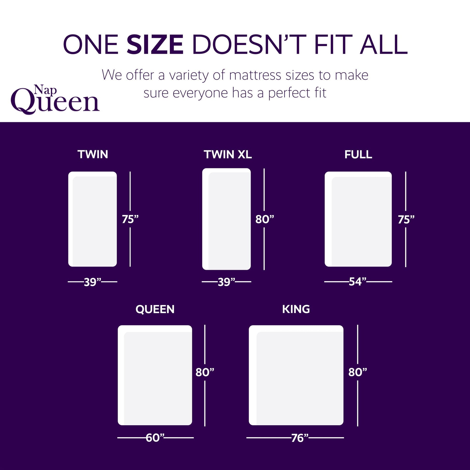 10-inch charcoal memory foam mattress by HouseOfZazla with size options diagram Twin to King on Tampa Home & Garden Store