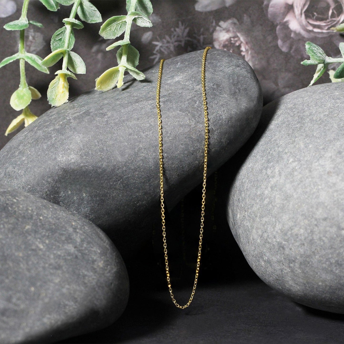 Two 18k yellow gold diamond-cut cable link chain necklaces, 0.80 mm width, by Bids.com on Tampa Home & Garden Store