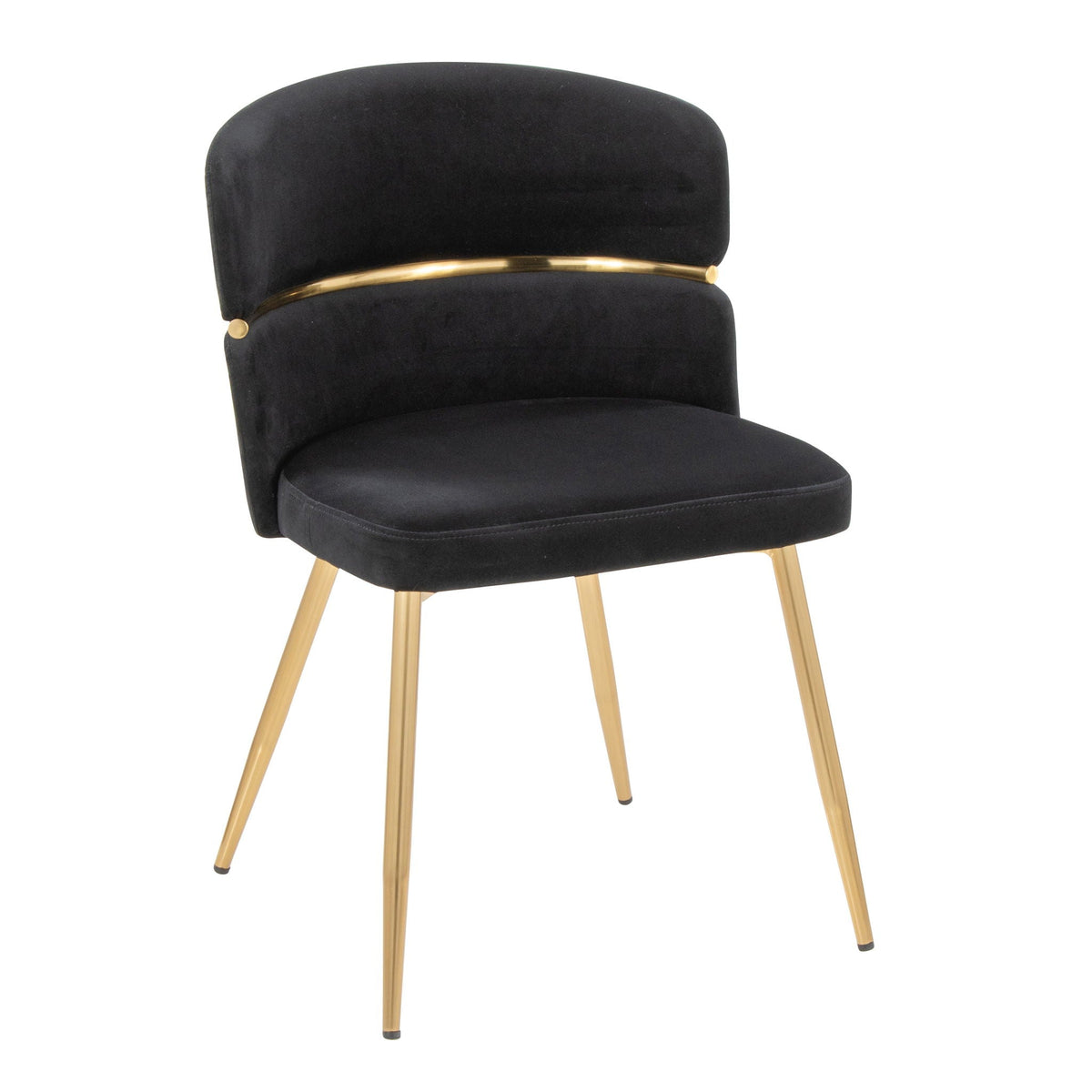 Art Deco dining chairs set of 2, black velvet with gold metal accent and wood legs HouseOfZazla on Tampa Home & Garden Store