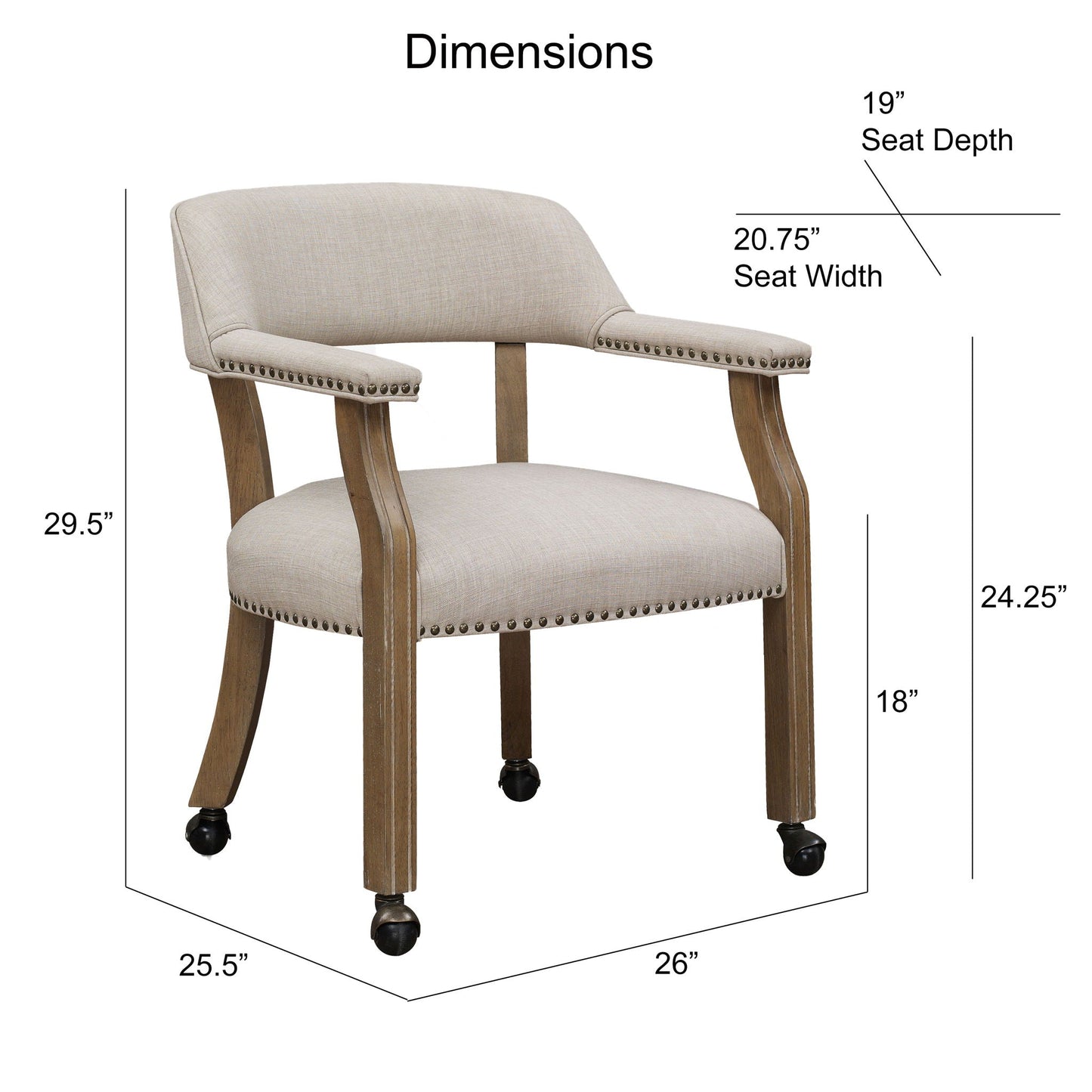 Monroe Beige Dining Chair and Thick Foam Seat