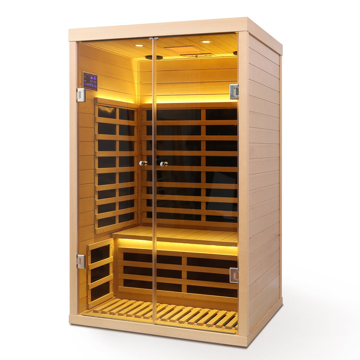 Hemlock infrared double sauna room with glass doors, 2-person indoor luxury by HouseOfZazla on Tampa Home & Garden Store