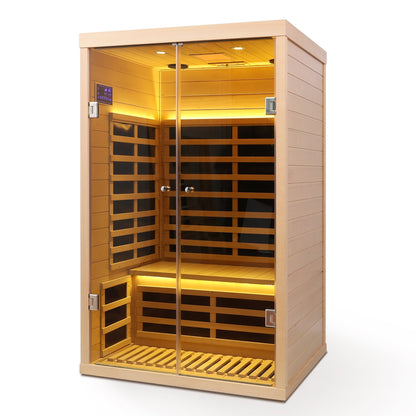 Hemlock infrared double sauna room with glass doors, 2-person indoor luxury by HouseOfZazla on Tampa Home & Garden Store