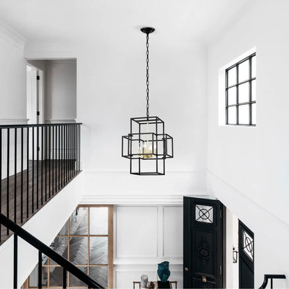 4 Light Metal Lantern Pendant Chandeliers