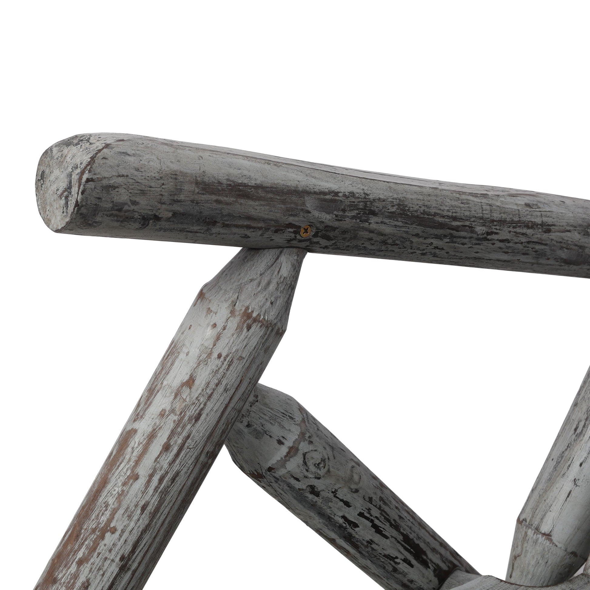 Durable wooden porch rocker in weathered fir log style, rustic gray wood by HouseOfZazla on Tampa Home & Garden Store