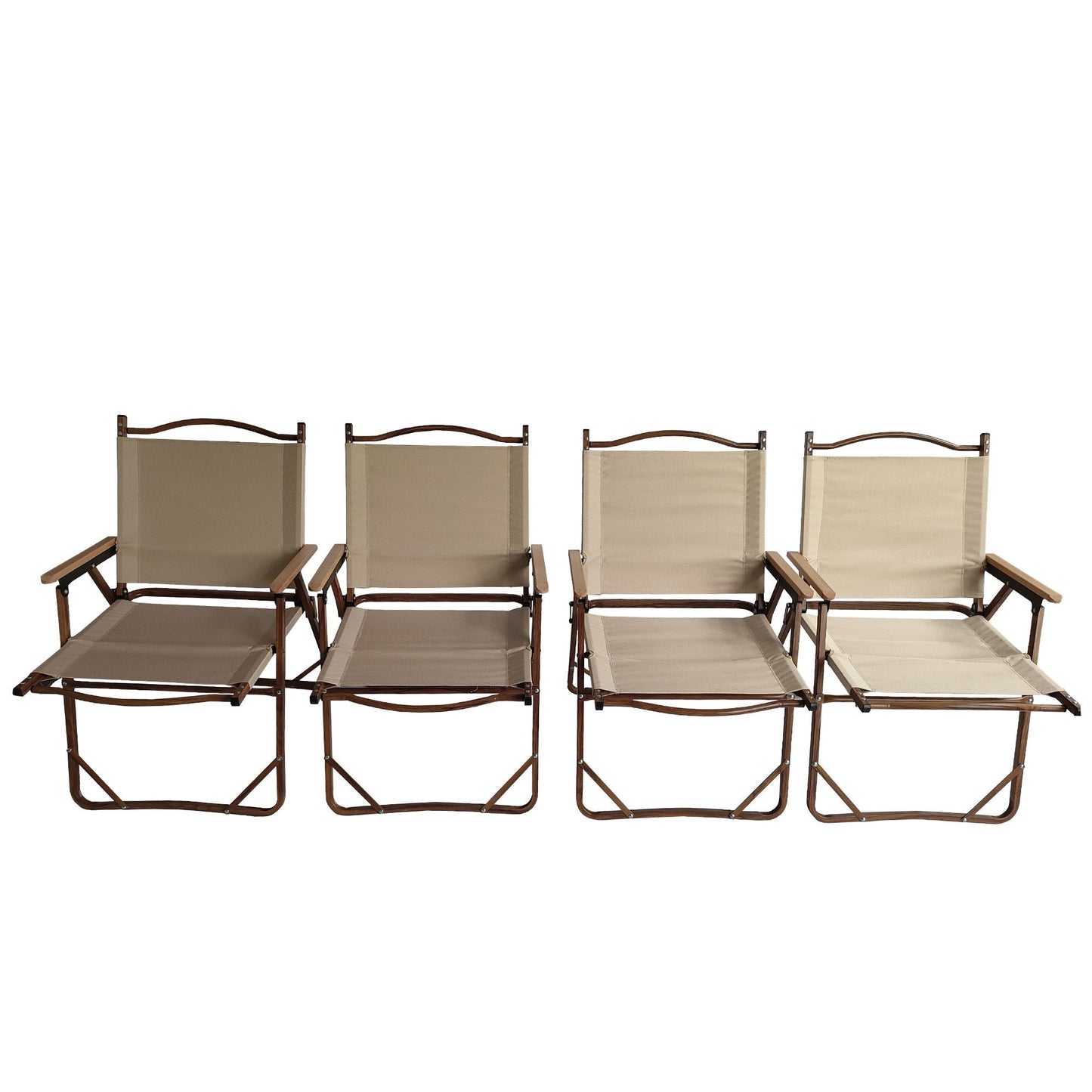 Foldable And Portable Chair Set Of Four Brown