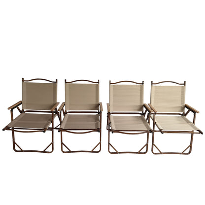 Foldable And Portable Chair Set Of Four Brown